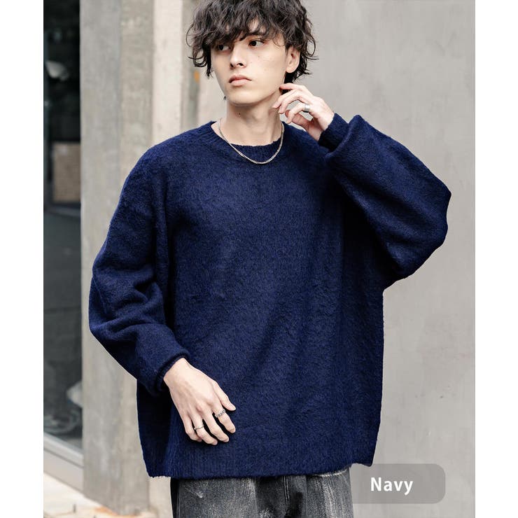 ネイビー | シャギーニット モヘアタッチ オーバーサイズ | Rocky Monroe