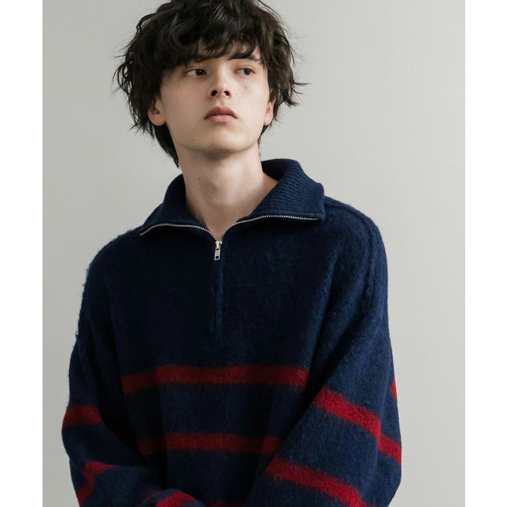 ハーフジップ シャギーニット セーター | Rocky Monroe | 詳細画像9 