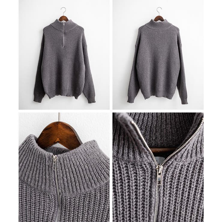 ニット ハーフジップ 畦編み | Rocky Monroe | 詳細画像90 