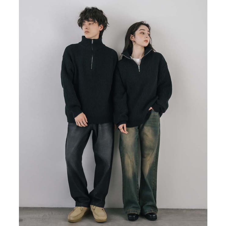 ニット ハーフジップ 畦編み | Rocky Monroe | 詳細画像6 