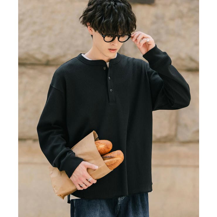 長袖Tシャツ ワッフル ヘンリーネック | Rocky Monroe | 詳細画像2 