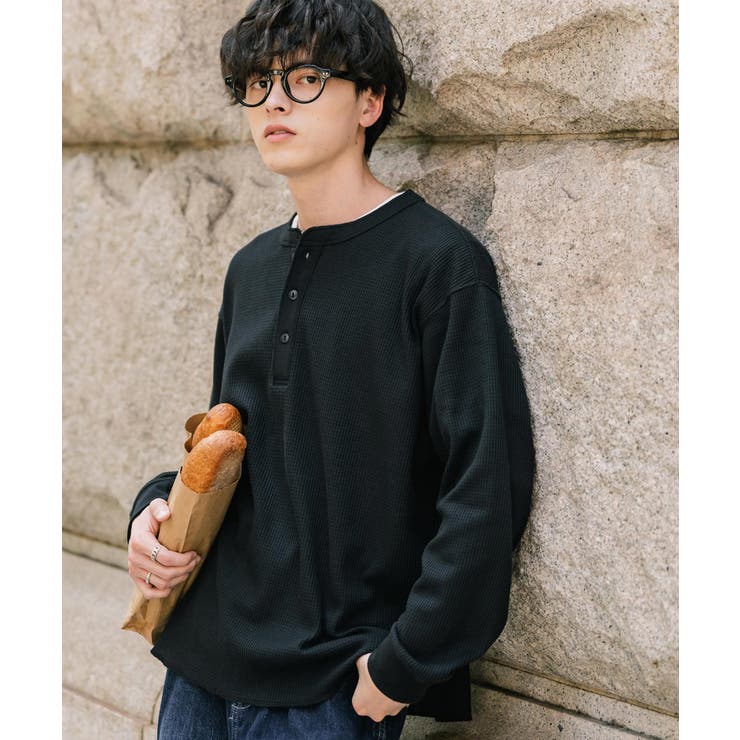 長袖Tシャツ ワッフル ヘンリーネック | Rocky Monroe | 詳細画像4 