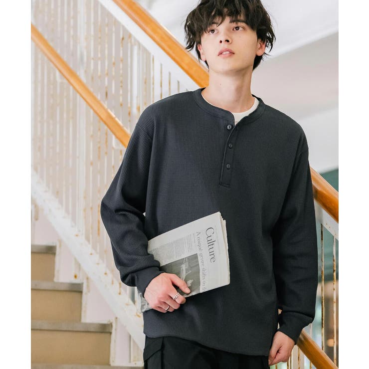 長袖Tシャツ ワッフル ヘンリーネック | Rocky Monroe | 詳細画像12 