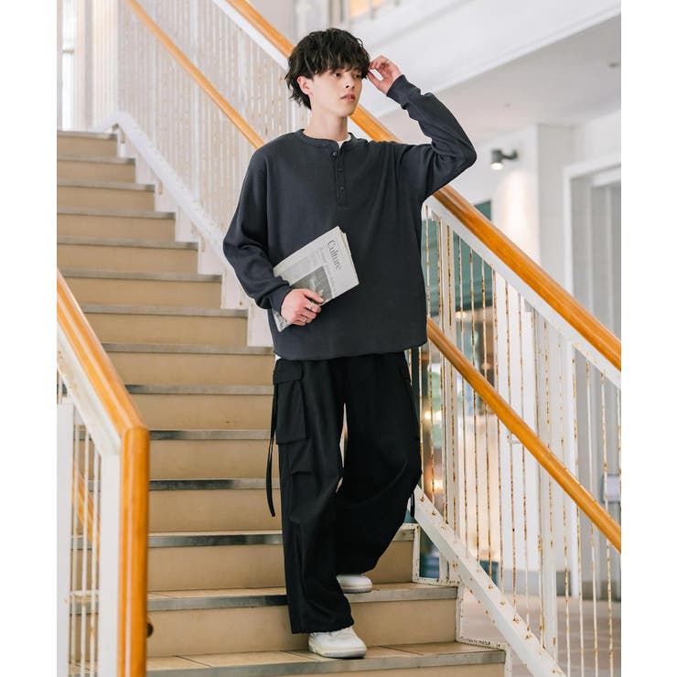 長袖Tシャツ ワッフル ヘンリーネック | Rocky Monroe | 詳細画像14 