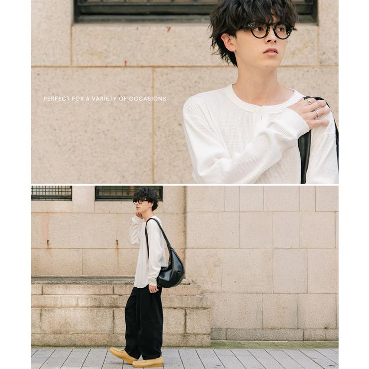 長袖Tシャツ ワッフル ヘンリーネック | Rocky Monroe | 詳細画像18 