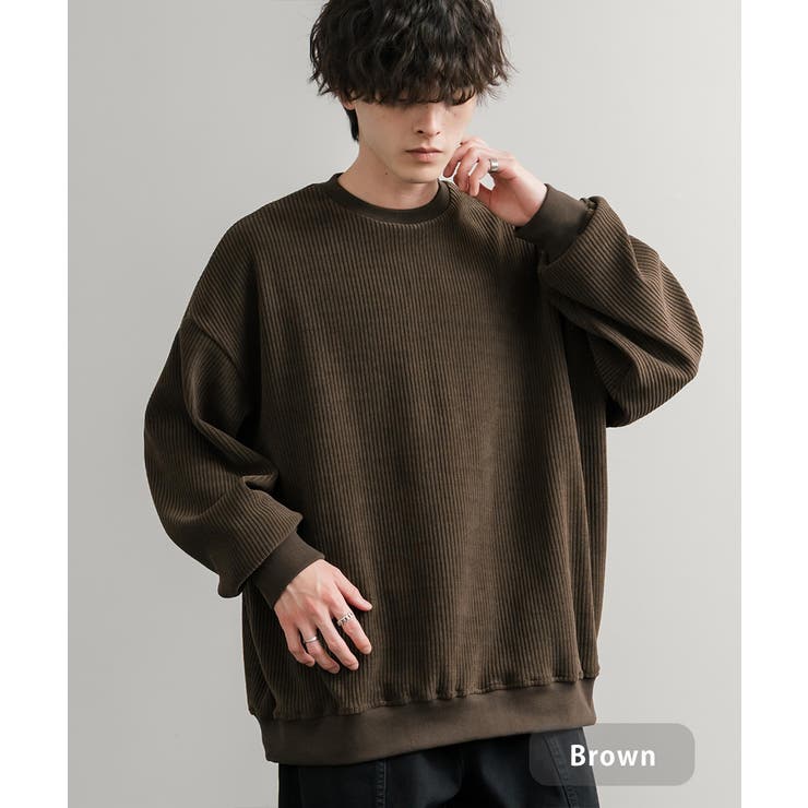 ブラウン | トレーナー カットコーデュロイ オーバーサイズ | Rocky Monroe