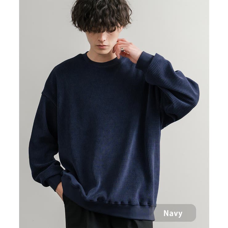 ネイビー | トレーナー カットコーデュロイ オーバーサイズ | Rocky Monroe