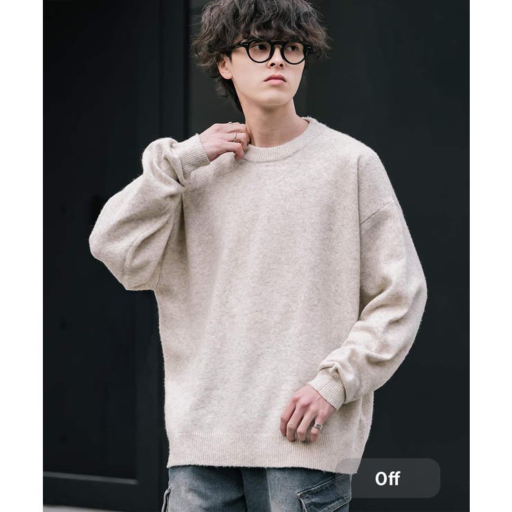 オフ | ニット メランジウール混 オーバーサイズ | Rocky Monroe