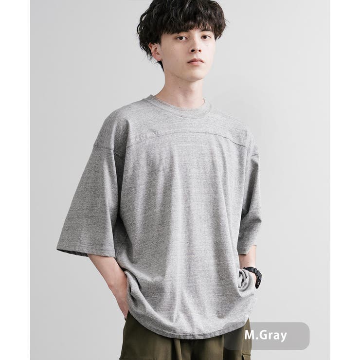 杢グレー | フットボールTシャツ 半袖 日本製 | Rocky Monroe