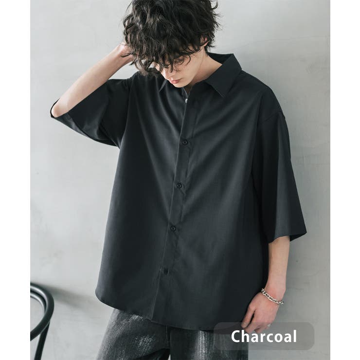 チャコール | 接触冷感 カジュアルシャツ 半袖 | Rocky Monroe