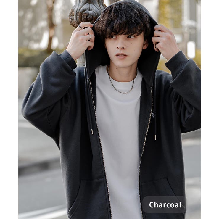 チャコール | フルジップパーカー 裏起毛 ユーエスポロアッスン | Rocky Monroe