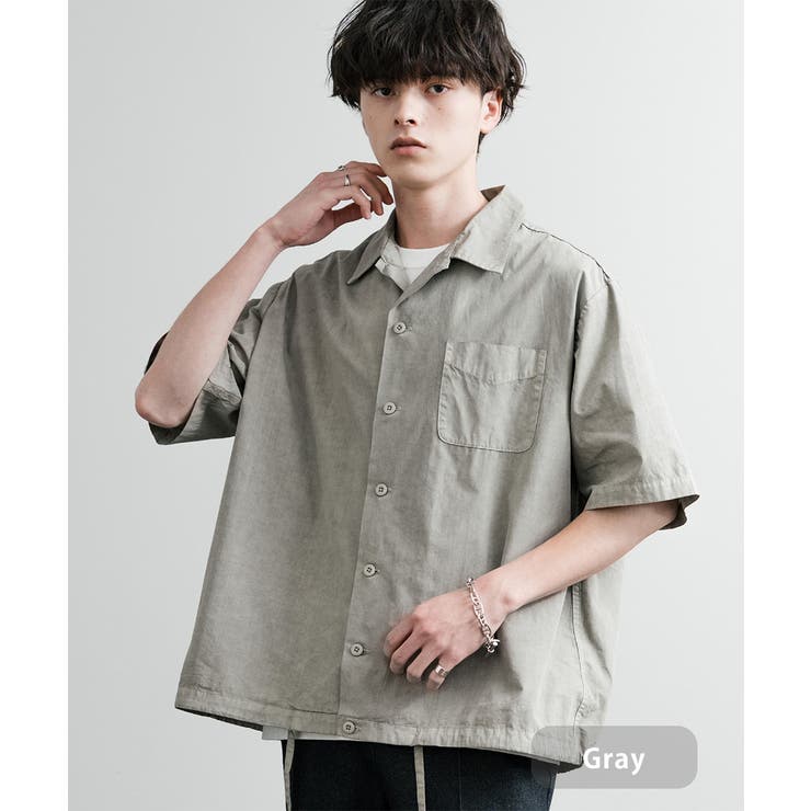 グレー | カジュアルシャツ 半袖 ヴィンテージライク | Rocky Monroe