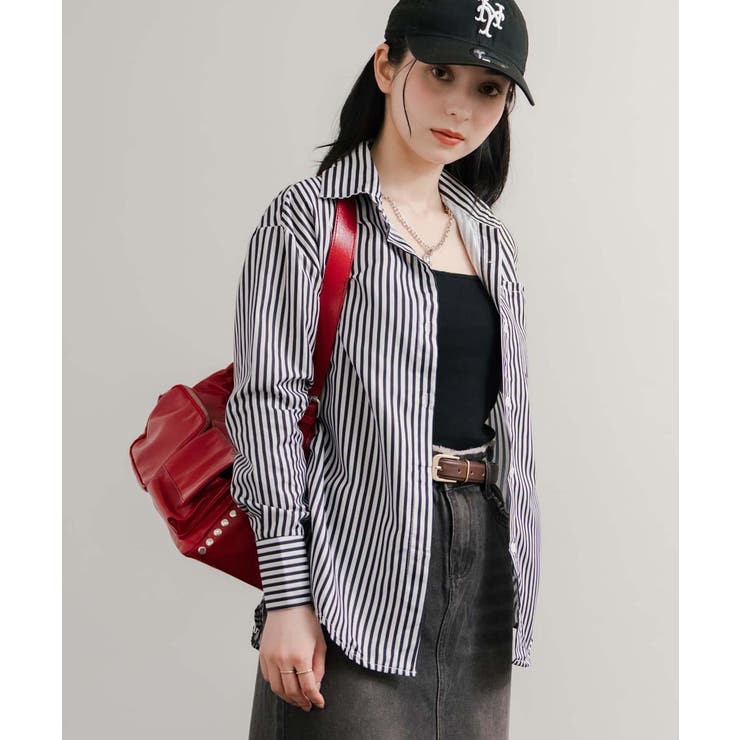 ストライプシャツ 長袖 ルーズ | Rocky Monroe【woman】 | 詳細画像3 