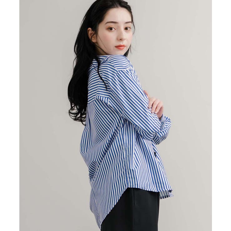 ストライプシャツ 長袖 ルーズ | Rocky Monroe【woman】 | 詳細画像7 