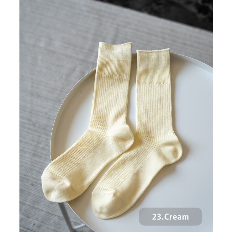 23.クリーム | ANONYMOUSISM スニーカーソックス クルー丈 | Rocky Monroe