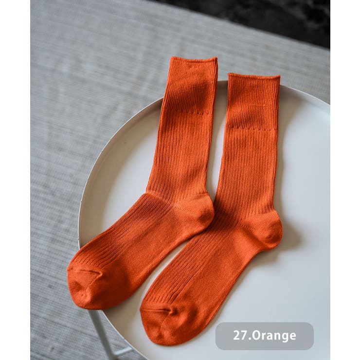 27.オレンジ | ANONYMOUSISM スニーカーソックス クルー丈 | Rocky Monroe