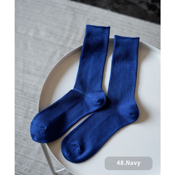 48.ネイビー | ANONYMOUSISM スニーカーソックス クルー丈 | Rocky Monroe