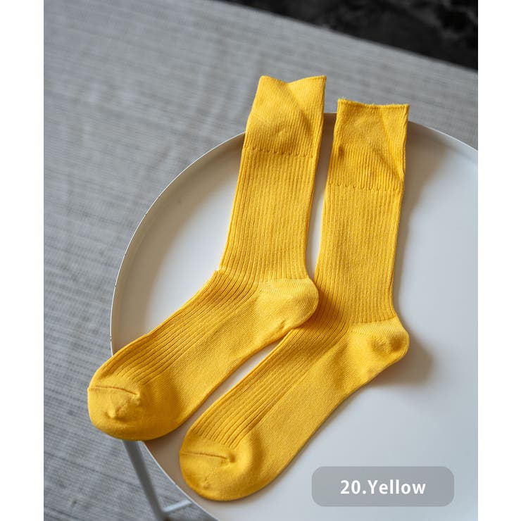 20.イエロー | ANONYMOUSISM スニーカーソックス クルー丈 | Rocky Monroe