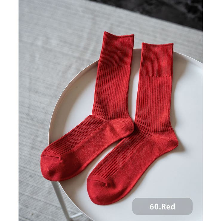 60.レッド | ANONYMOUSISM スニーカーソックス クルー丈 | Rocky Monroe