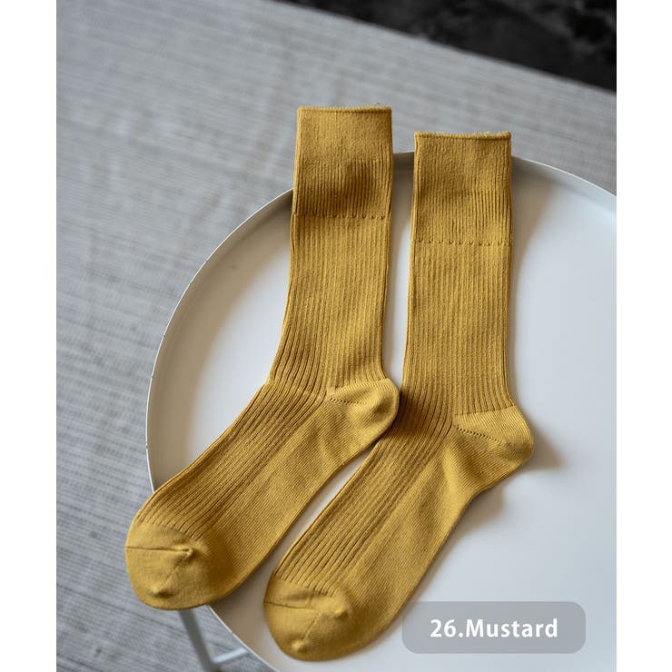 26.マスタード | ANONYMOUSISM スニーカーソックス クルー丈 | Rocky Monroe