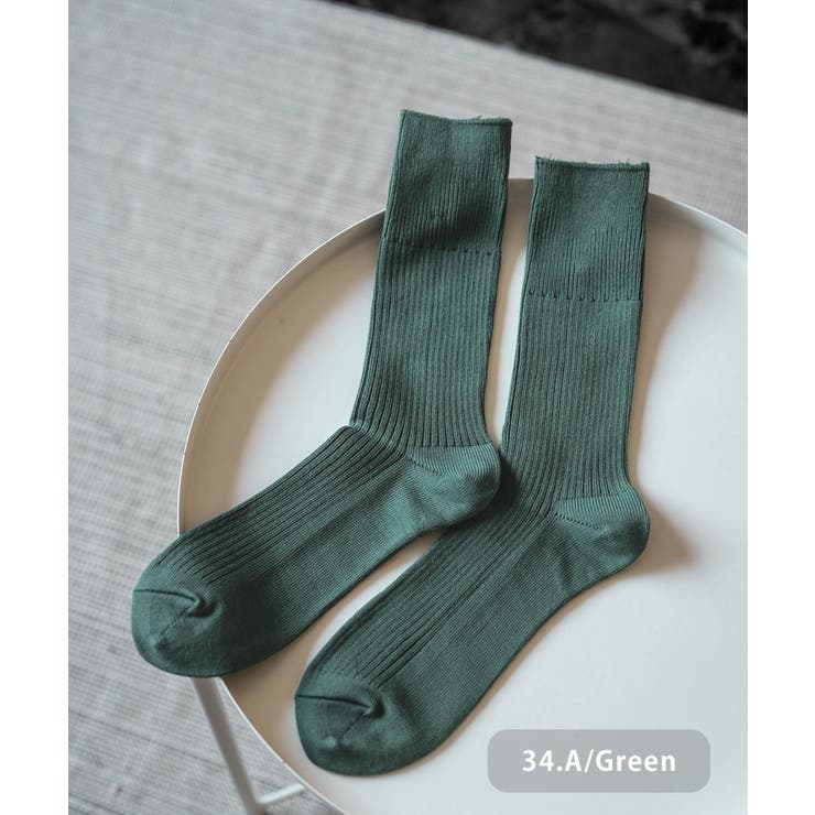 34.A/グリーン | ANONYMOUSISM スニーカーソックス クルー丈 | Rocky Monroe