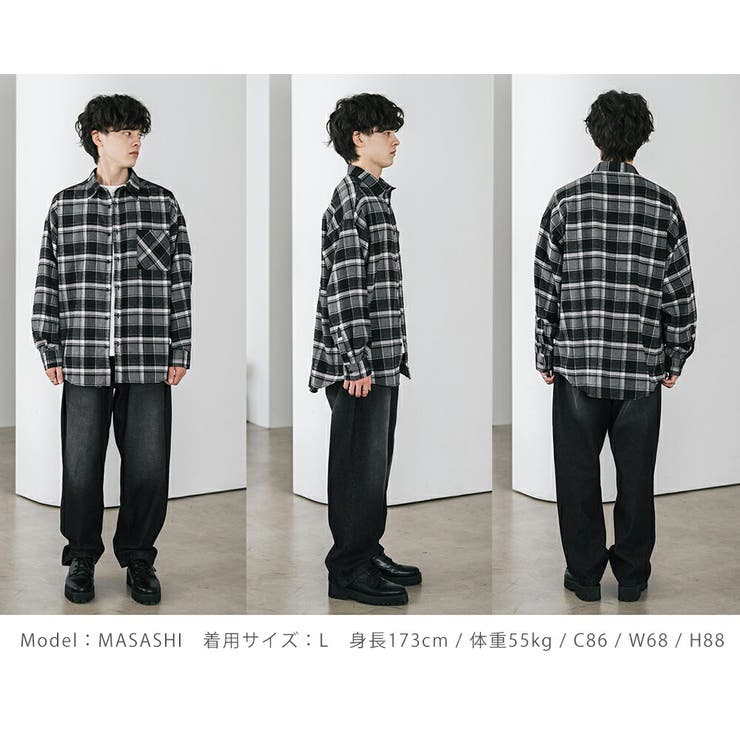 長袖チェックシャツ ネルシャツ オーバーサイズ | Rocky Monroe | 詳細画像44 