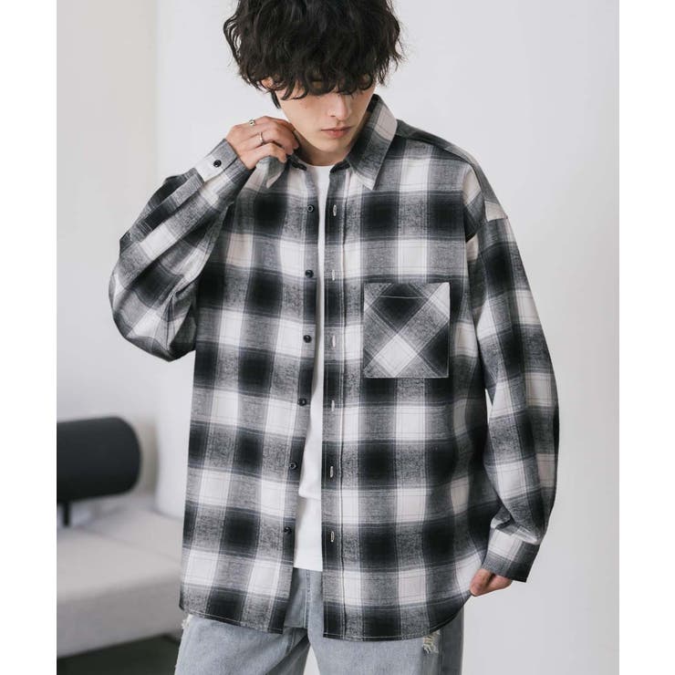 長袖チェックシャツ ネルシャツ オーバーサイズ | Rocky Monroe | 詳細画像3 
