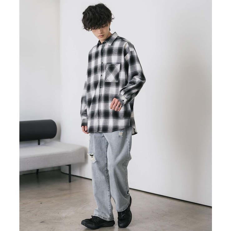 長袖チェックシャツ ネルシャツ オーバーサイズ | Rocky Monroe | 詳細画像5 