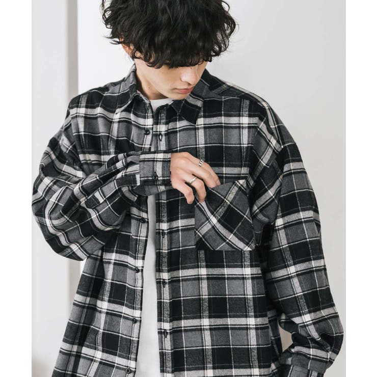 長袖チェックシャツ ネルシャツ オーバーサイズ | Rocky Monroe | 詳細画像9 