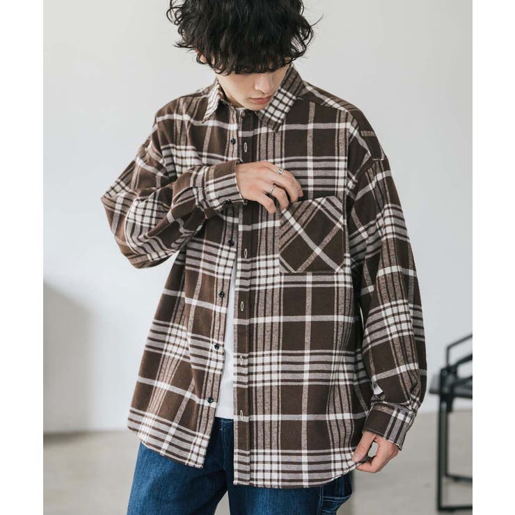 長袖チェックシャツ ネルシャツ オーバーサイズ | Rocky Monroe | 詳細画像27 