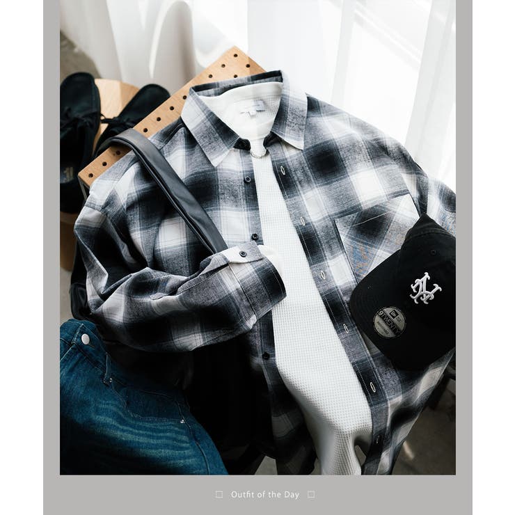 長袖チェックシャツ ネルシャツ オーバーサイズ | Rocky Monroe | 詳細画像37 