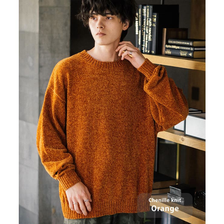 B.オレンジ | ニット セーター 無地 | Rocky Monroe