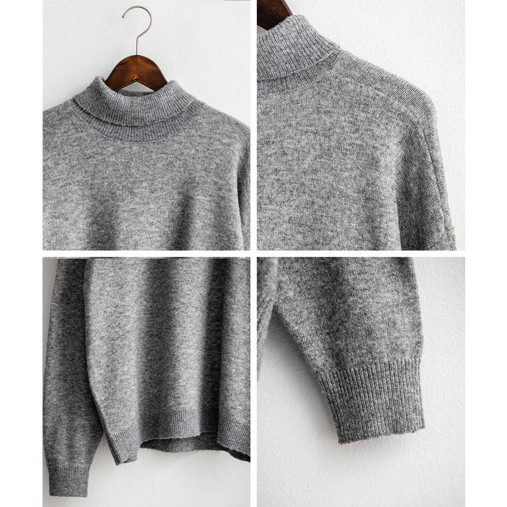 ニット タートルネック ウール混メランジセーター | Rocky Monroe | 詳細画像24 