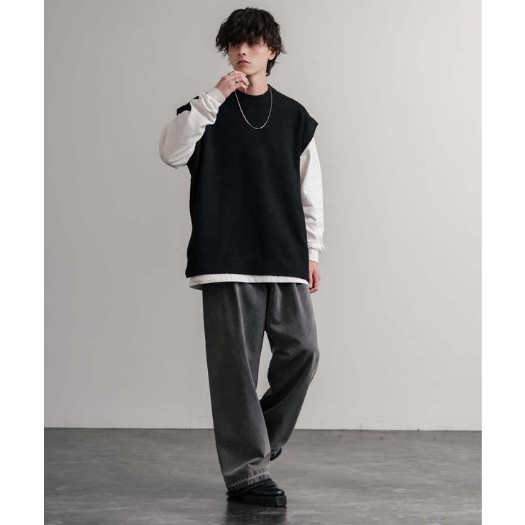 ニットベスト クルーネック ウール混メランジ | Rocky Monroe | 詳細画像4 