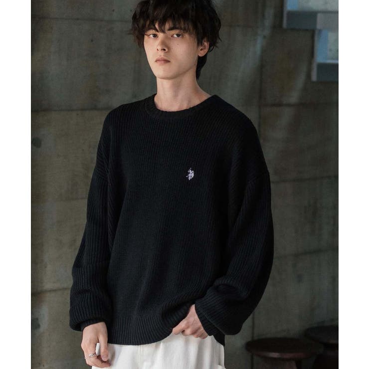 ユーエスポロアッスン クルーネック長袖ニット 畦編み | Rocky Monroe | 詳細画像3 