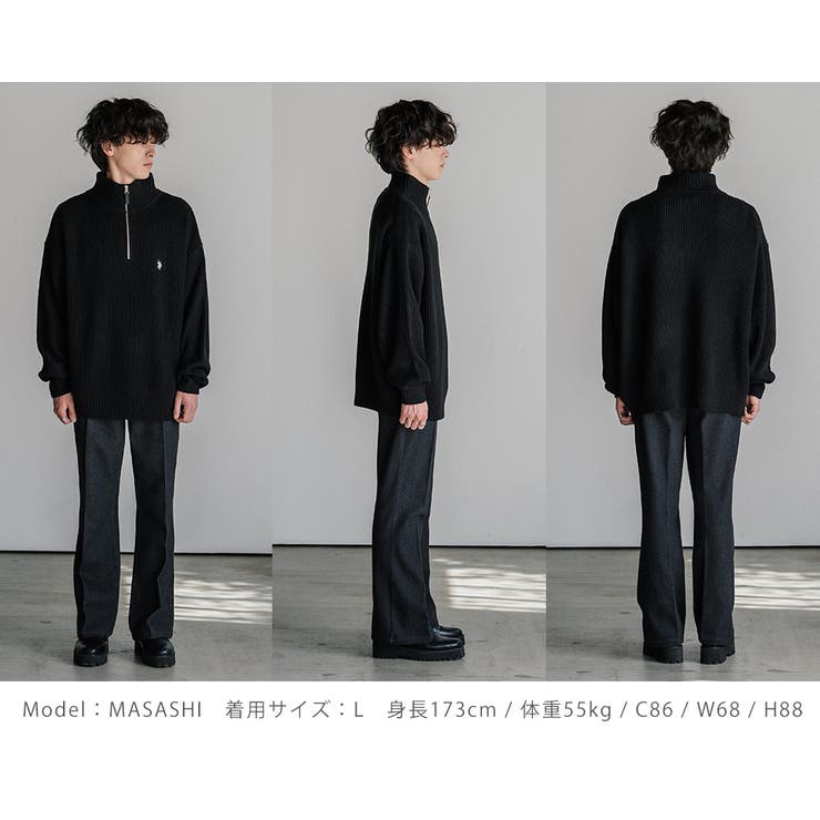 ユーエスポロアッスン 長袖畦編みニット ハーフジップ | Rocky Monroe | 詳細画像30 