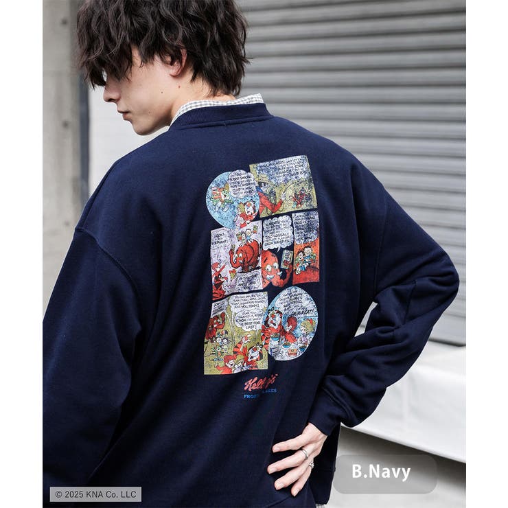 B.ネイビー | トレーナー 裏起毛 オーバーサイズ | Rocky Monroe