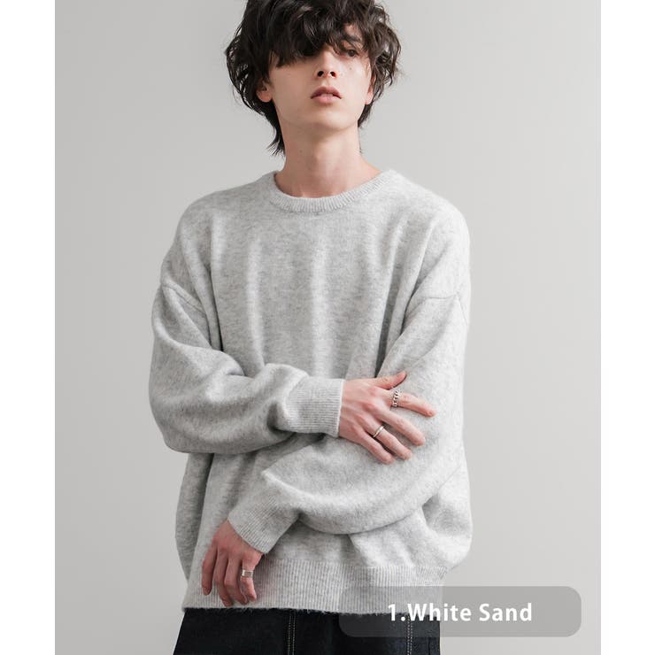 ニットセーター ウール混 ショート丈[品番：OE000009054]｜Rocky