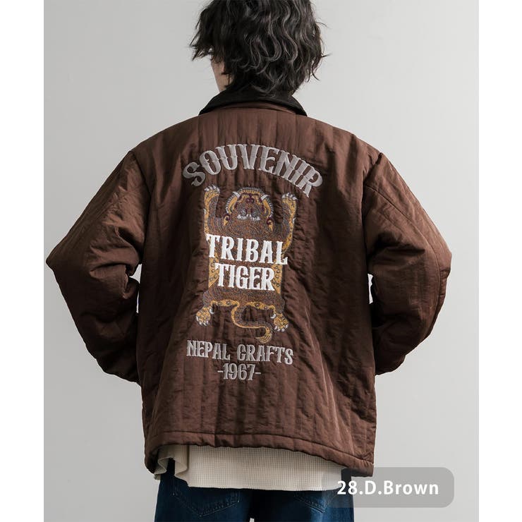 28.D.ブラウン | コーチジャケット キルトジャケット ブルゾン | Rocky Monroe