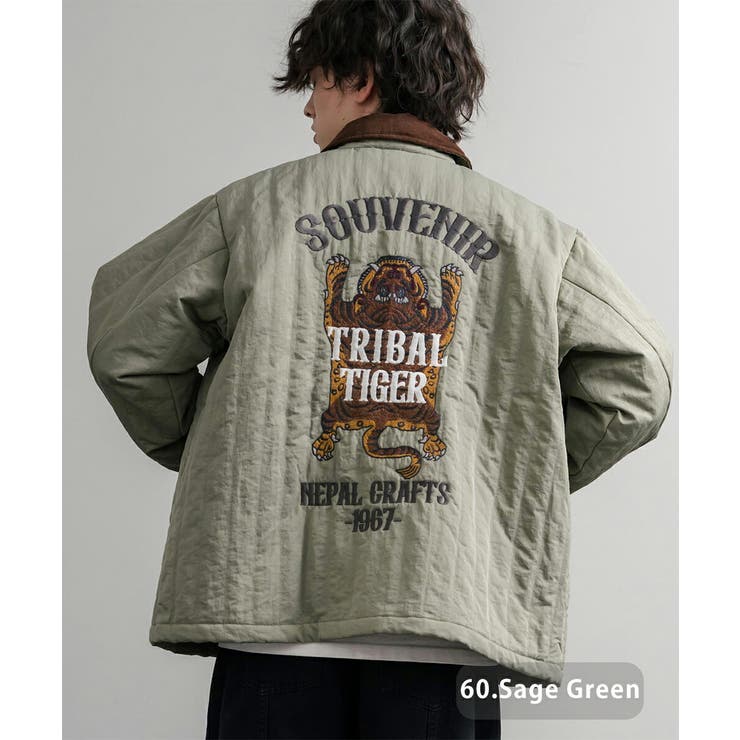 60.セージグリーン | コーチジャケット キルトジャケット ブルゾン | Rocky Monroe