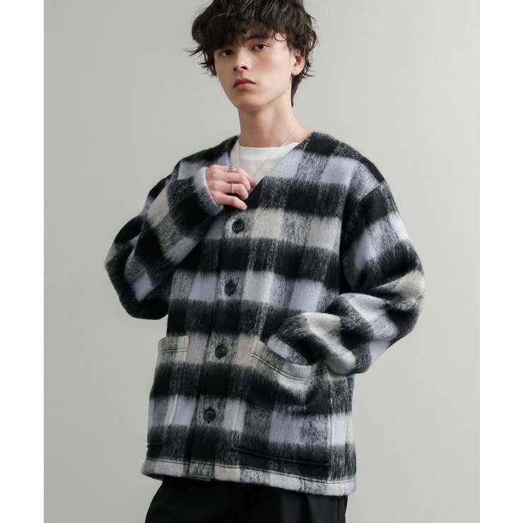 ノーカラージャケット シャギー チェック | Rocky Monroe | 詳細画像11 
