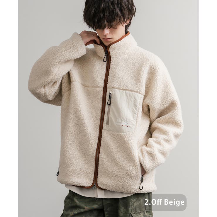 2.オフベージュ | FIRST DOWN ボアジャケット | Rocky Monroe