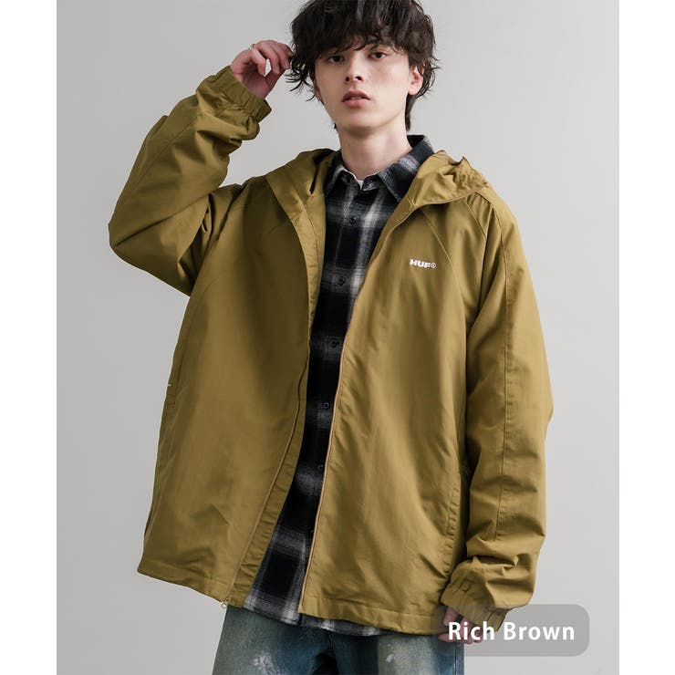 リッチブラウン | HUF ナイロンジャケット ラグラン | Rocky Monroe