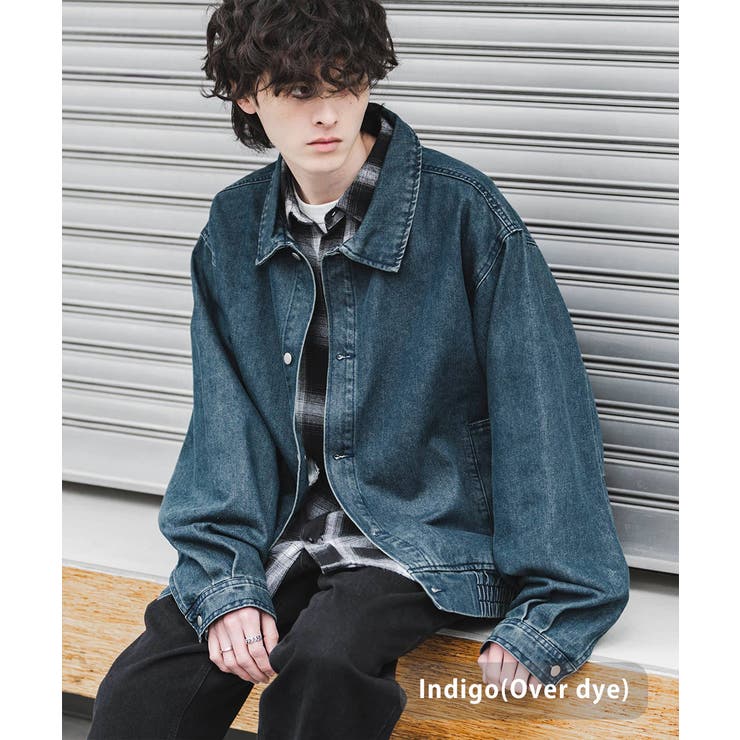 インディゴ(オーバーダイ) | デニムジャケット ブルゾン オーバーサイズ | Rocky Monroe