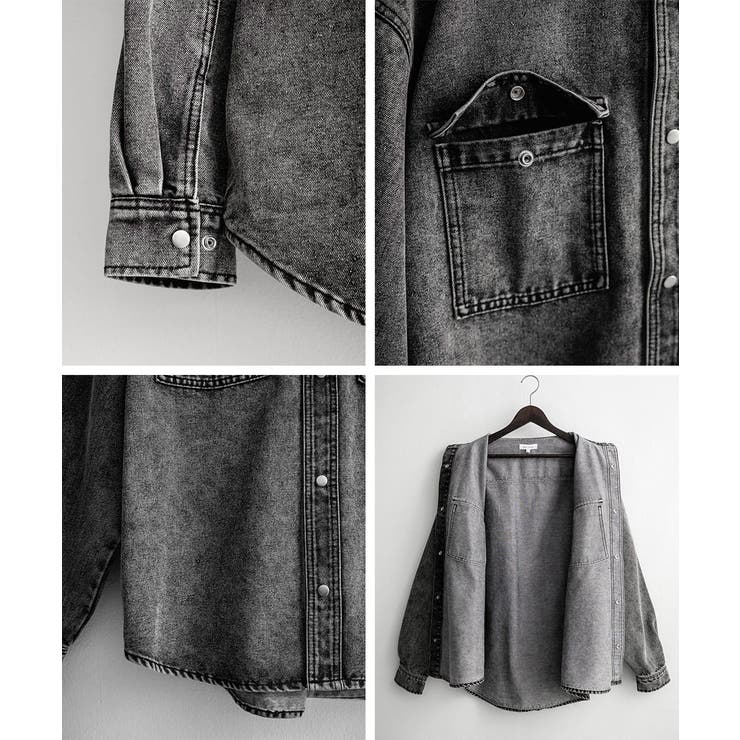 シャツジャケット デニムジャケット オーバーサイズ | Rocky Monroe | 詳細画像26 