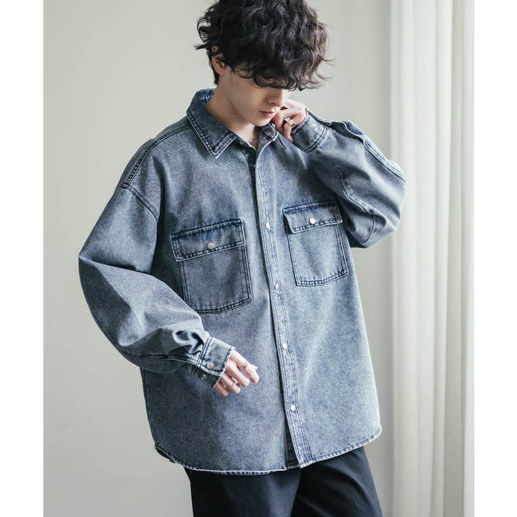シャツジャケット デニムジャケット オーバーサイズ | Rocky Monroe | 詳細画像14 