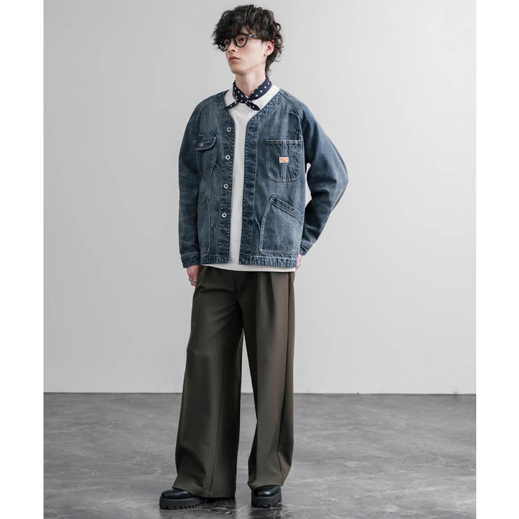 ワークジャケット カバーオール ノーカラー | Rocky Monroe | 詳細画像4 