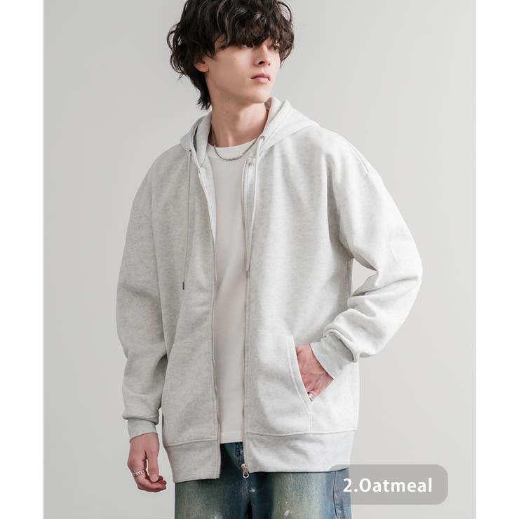 2.オートミール | パーカー フルジップ 裏起毛 | Rocky Monroe