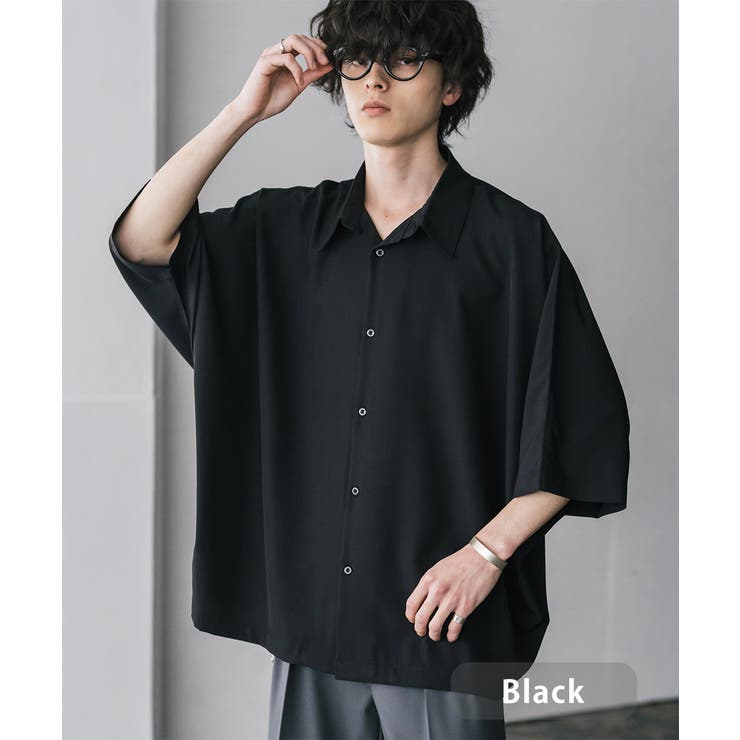 ブラック | 接触冷感 ドルマンシャツ 半袖 | Rocky Monroe