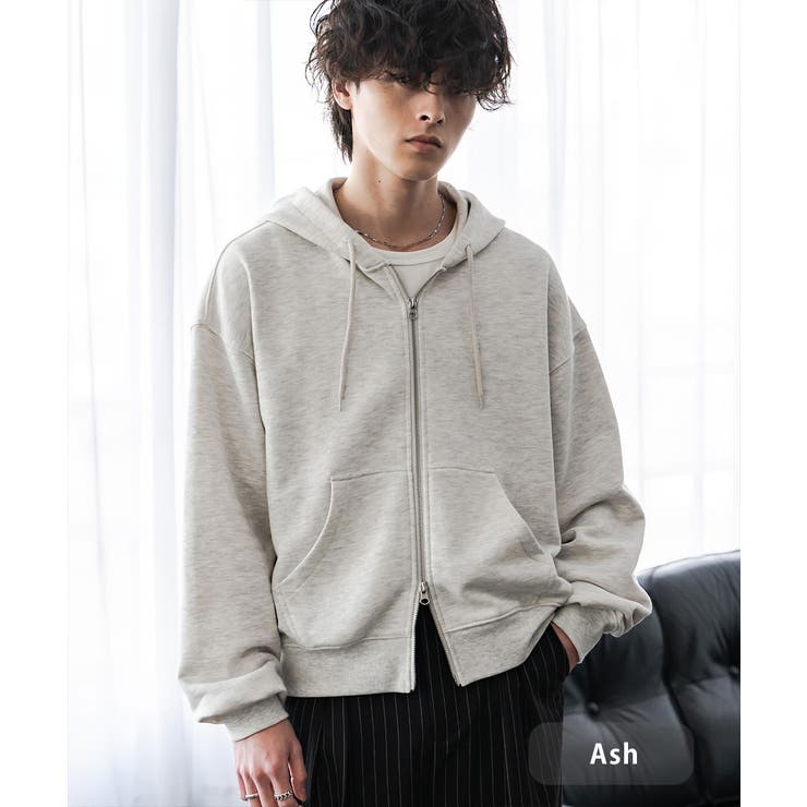アッシュ | パーカー ダブルジップ ショート丈 | Rocky Monroe